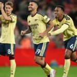Pemain Arsenal merayakan kemenangan 2-0 atas Sunderland di Liga Inggris 2026/2027