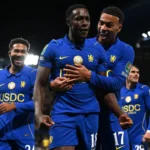 Selebrasi pemain Chelsea usai comeback fantastis lawan Leeds United di Carabao Cup, unggul 6-3 di Stamford Bridge.